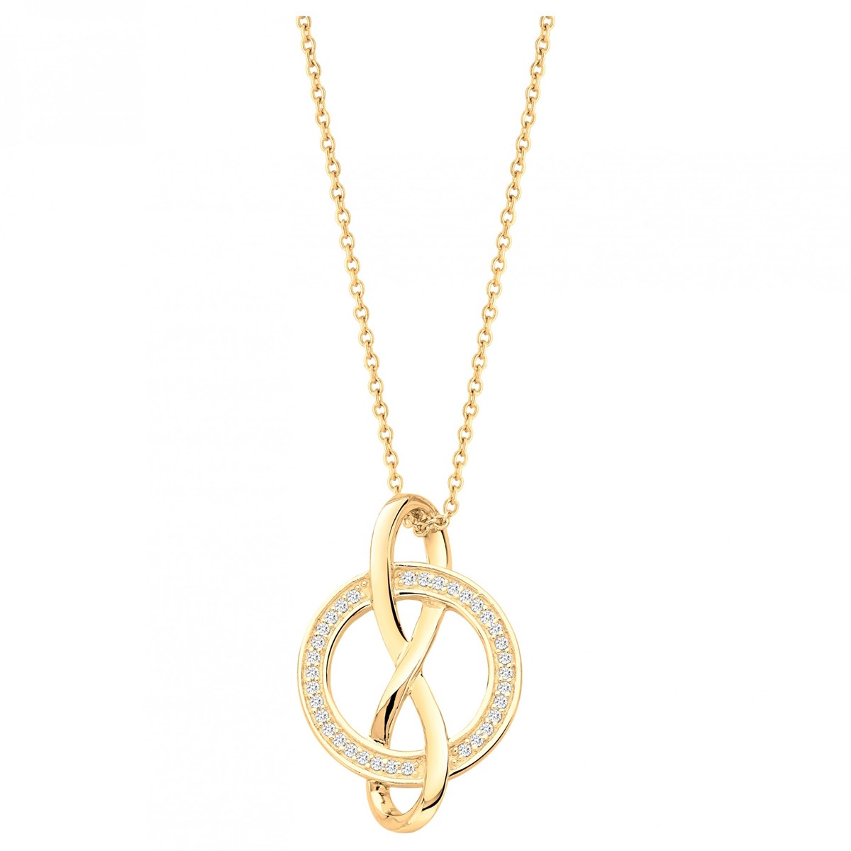 Collier en Plaqué Or avec oxyde de zirconium blanc
