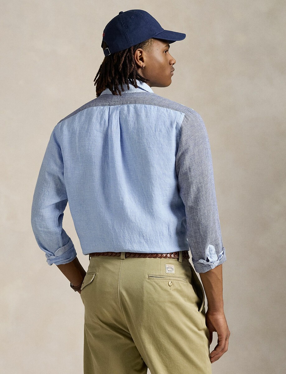 POLO RALPH LAUREN<br>Camisa de linho com patchwork