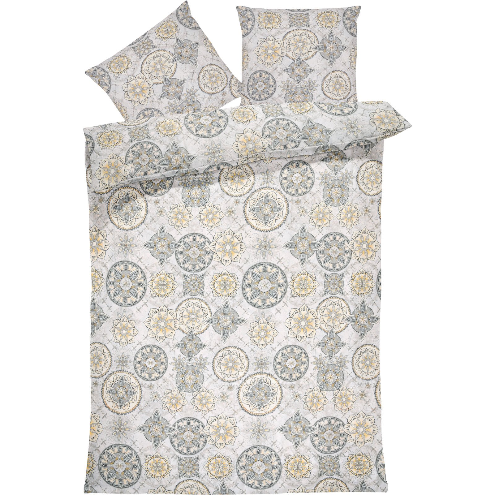 Bettwäsche Renforcé Mandala beige 160x210 65x100 Bettanzug Nord