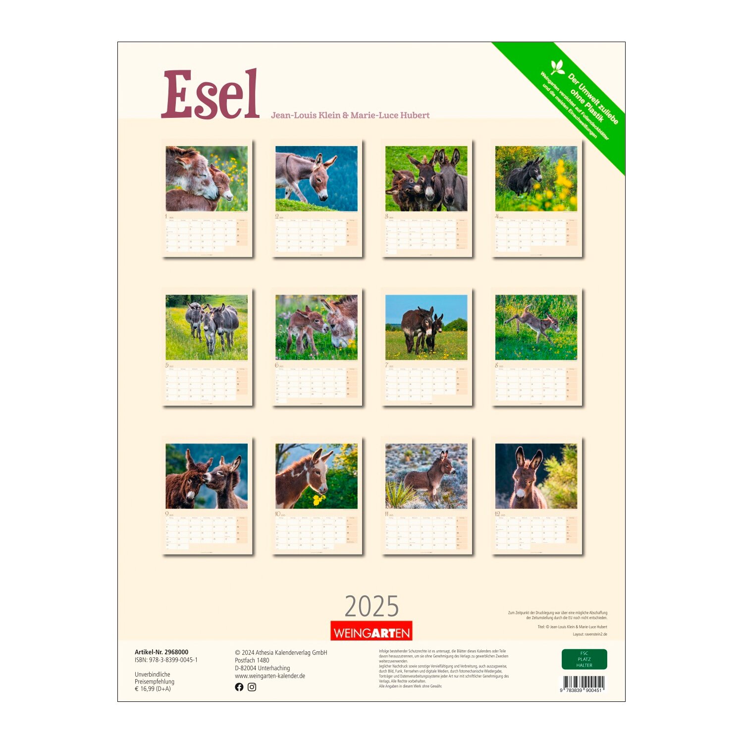 Kalender Esel 2025