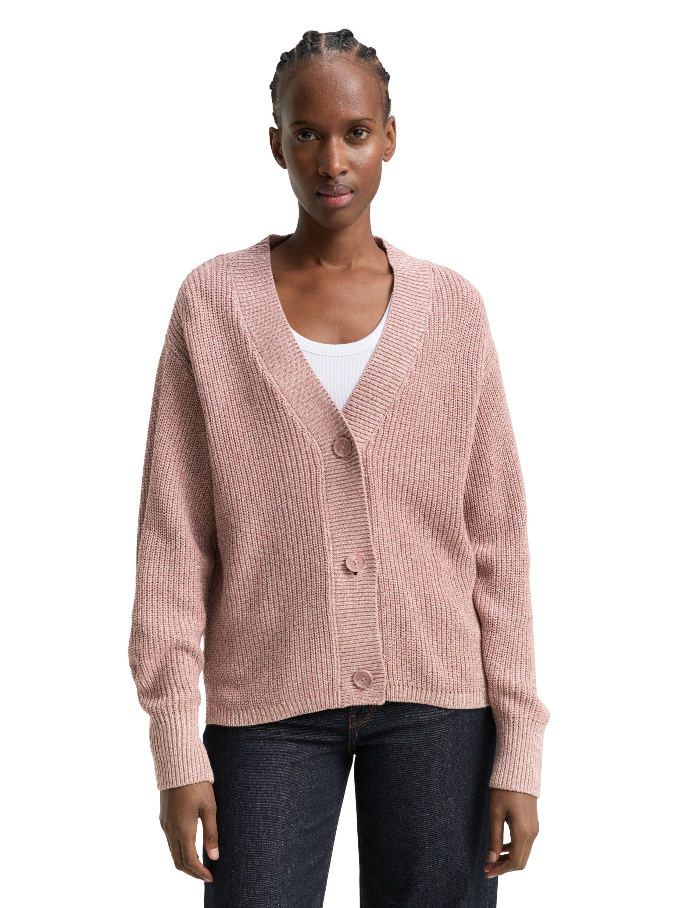 TOM TAILOR Denim Cardigan , mit Strickstruktur und Knopfleiste