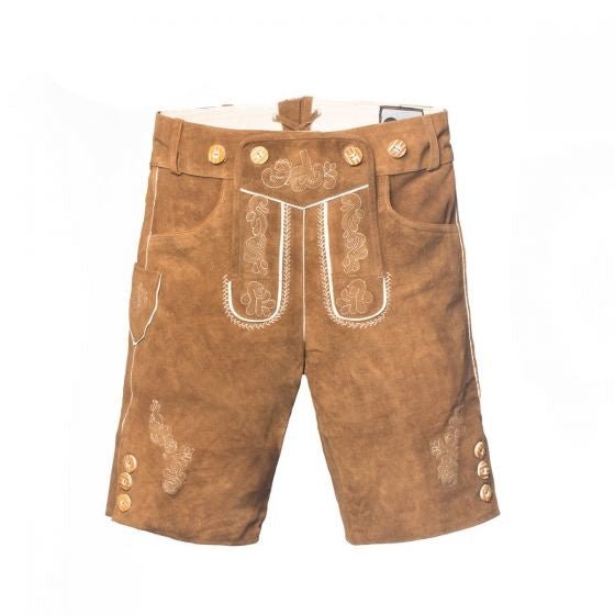 Lederhose Leer Kort Bruin en Bretels