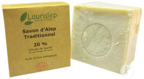Lauralep Savon D'Alep Traditionnel Bio 20% D'Huile de Laurier 200g