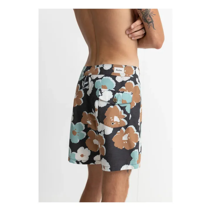 Rhythm Short de Bain Floral Fibres Recyclées | Noir