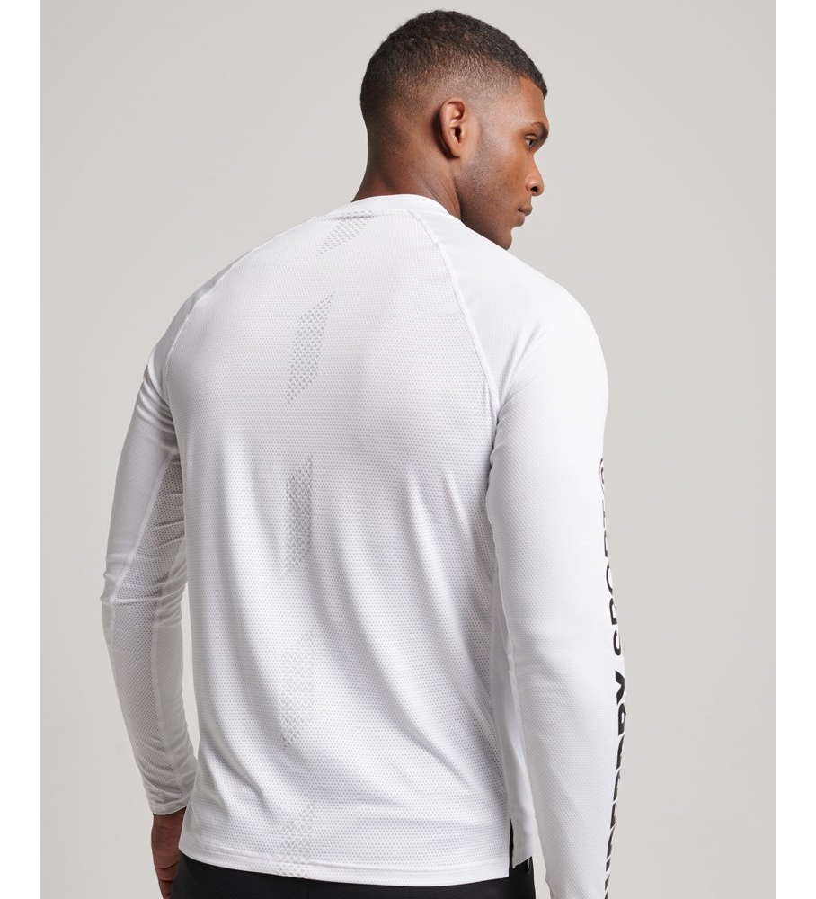 Camisa Superdry Train branca com gola Perkins