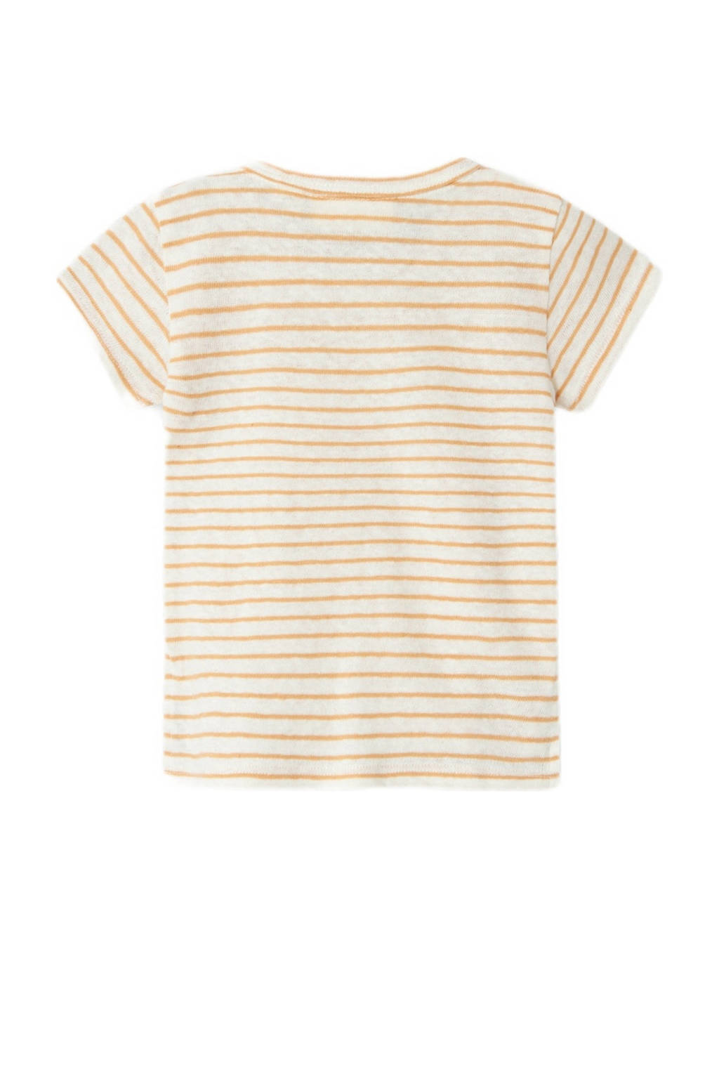 LIL' ATELIER baby gestreept T-shirt NBMHEKTOR offwhite/geel