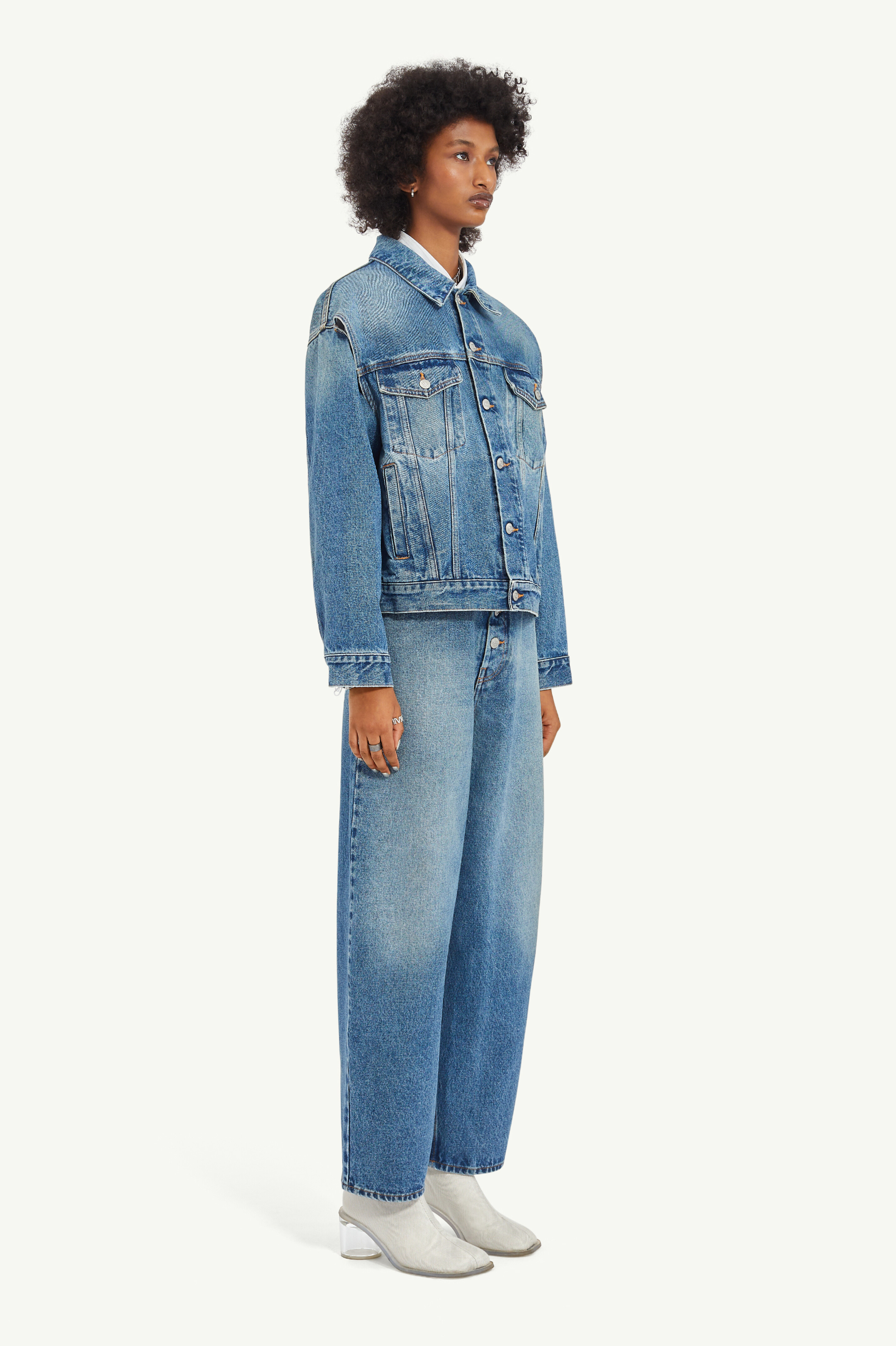 Veste en denim bleu