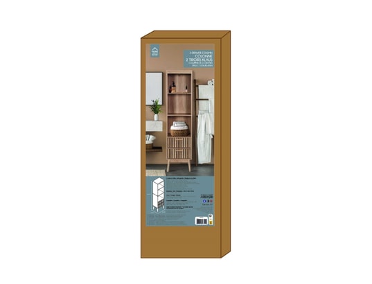 THE HOME DECO FACTORY - Etagère Colonne de rangement saulk en bois - marron