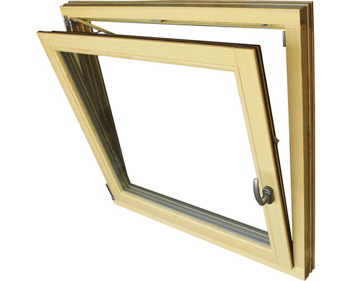 Enkelvoudig houten raam ARON Renova, grenen, gelakt S30, kastanje, 800x600 mm, DIN links