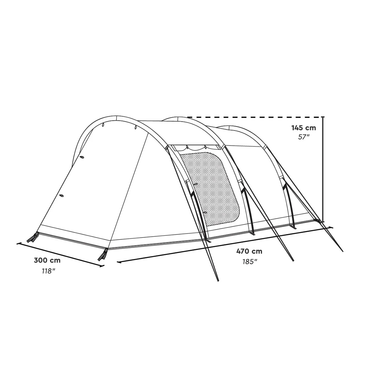 Tambu Durdanta 4-persoons tunneltent - Brown
