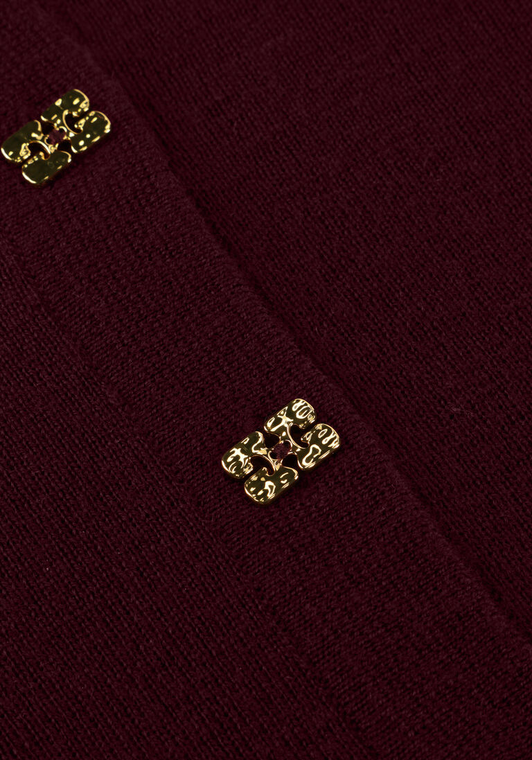 rode ganni truien/vesten mini ribbed merino polo