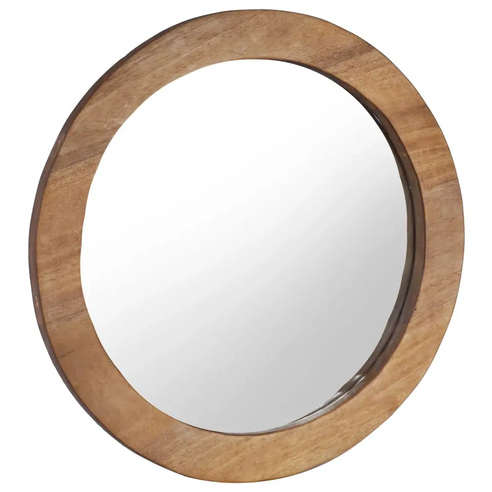 vidaXL - Spiegel - Bruin - Teakhout - Φ 60 cm