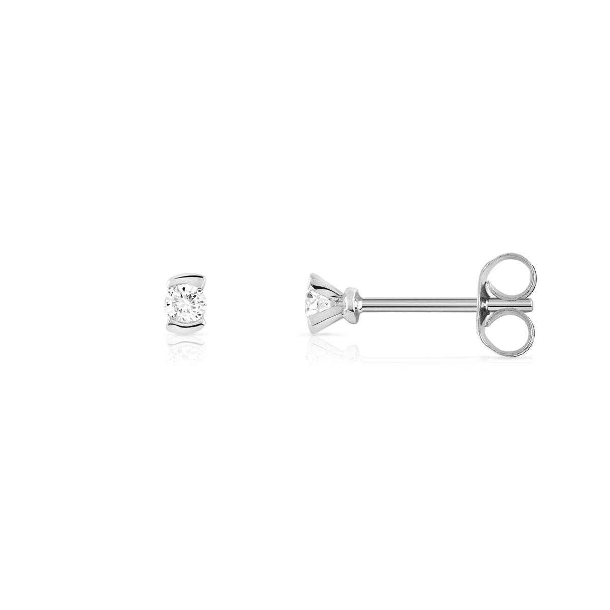 boucles d'oreilles or 750 blanc diamants
