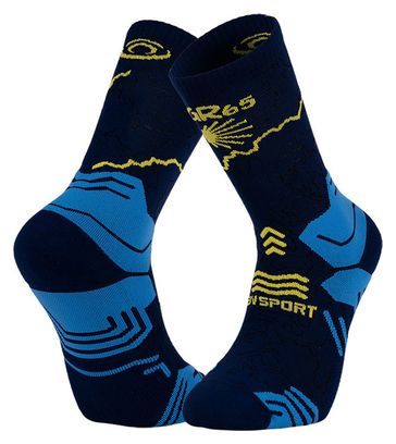Chaussettes BV Sport Trek Collector GR65 Compostelle Haute Bleu/Jaune