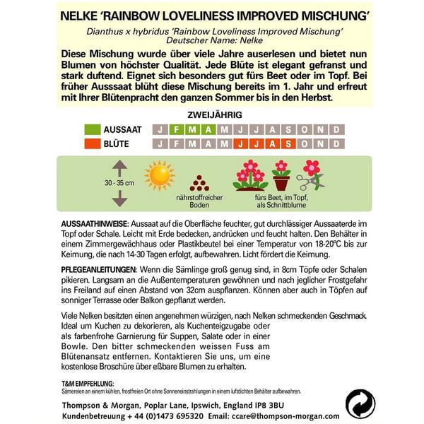 Thompson & Morgan Samen Nelke 'Rainbow