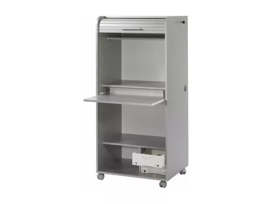 Armoire Informatique Mobile 2 Tiroirs Alu 5 Niches L 65.2 H 139.9 P 53.1 cm