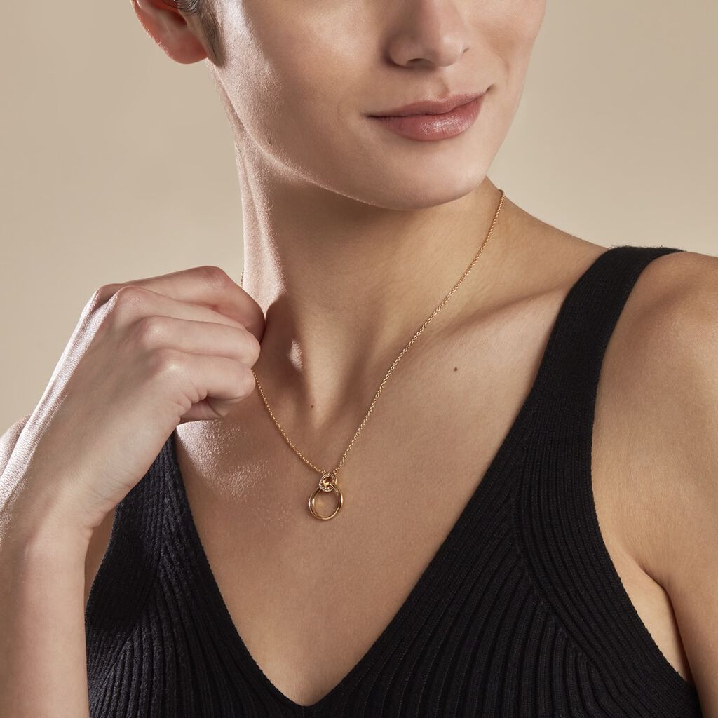 Collier Plaqué Or Essia Oxydes De Zirconium