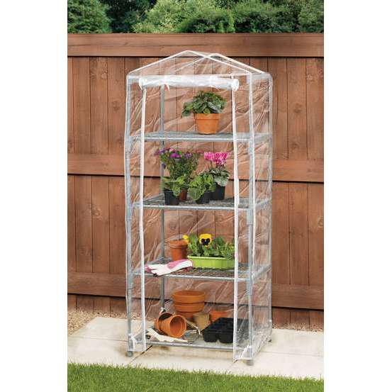 Mini serre de balcon en PVC - L.50 x l.45 x H.130 cm