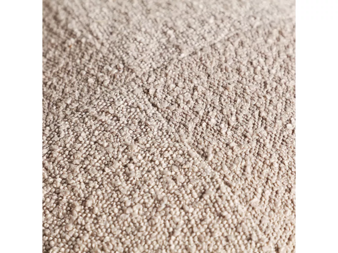 Repose- pied en coton bouclé beige 43x43x36 cm