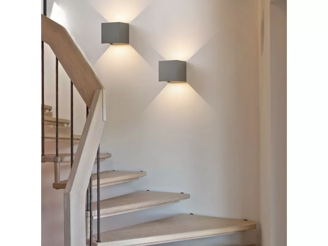 NETTLIFE Applique LED 5W,4 pièces -Lampe Murale Extérieur/Intérieure gris，double faisceau réglable étanche IP65 230V 3000K