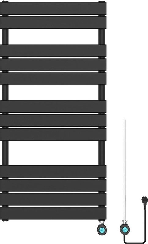 Guido Gusto - Ella - Elektrische Designradiator - Mat Zwart - 120x60cm - 700W