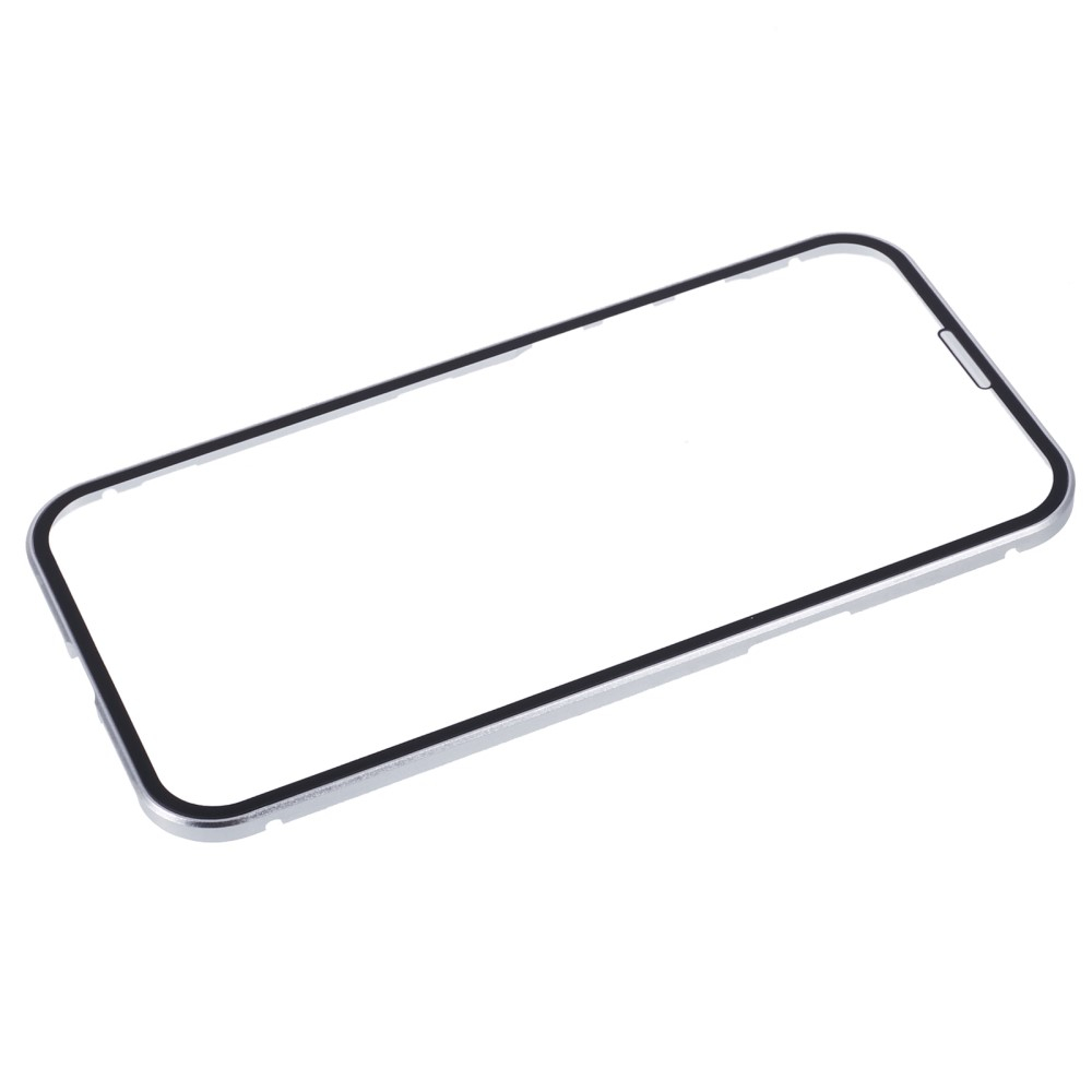 iPhone 16 Pro Magnetische Alu Schutzhülle mit Panzer Glas Backcover   Displayschutz (Magnet-Technologie) - Silber