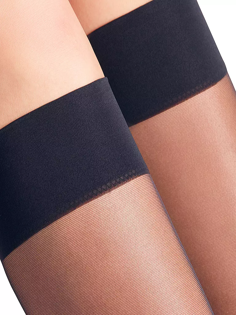 FALKE Kniestrümpfe Seidenglatt 15 DEN marine blau