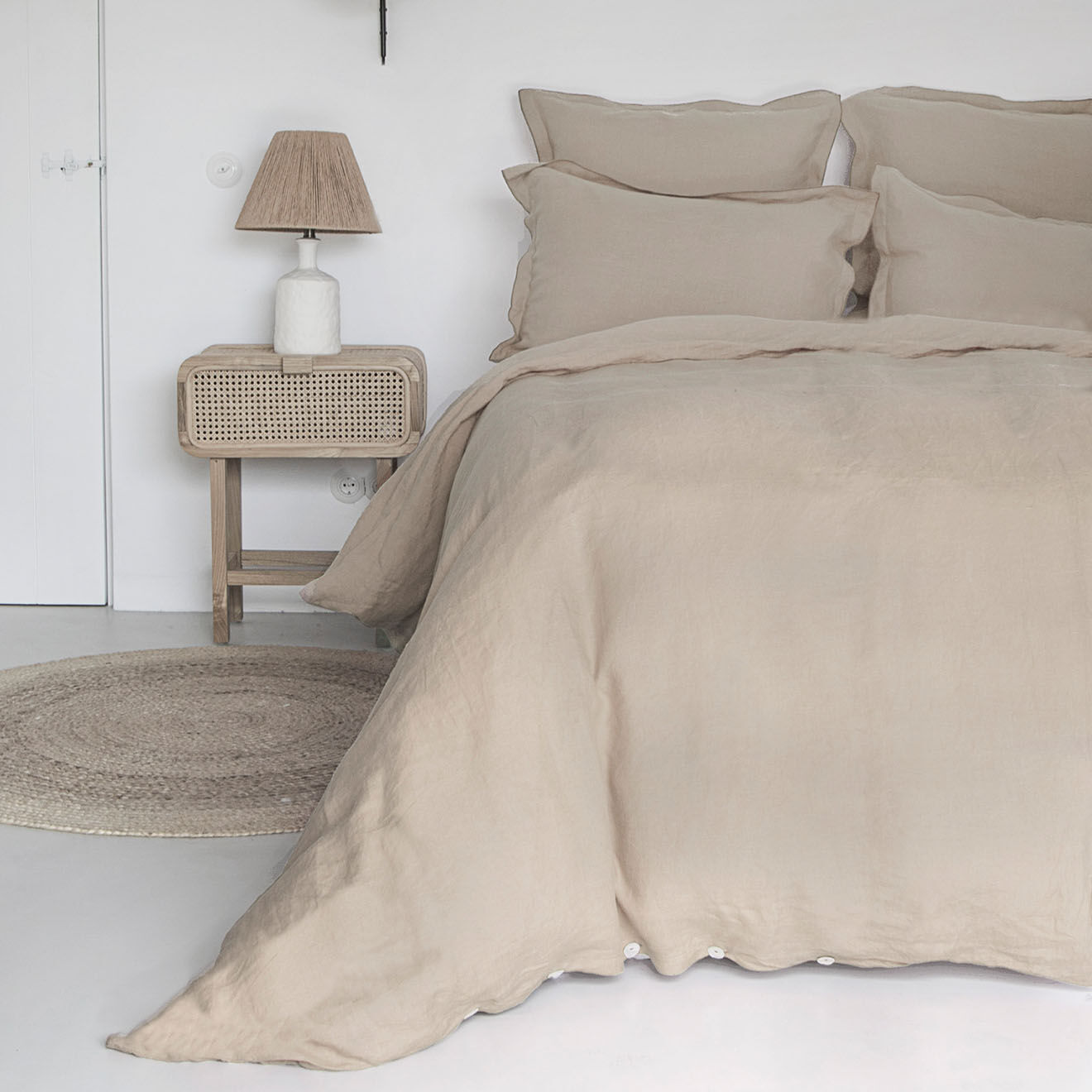 Febronie Drap housse 100% Lin Hortense beige