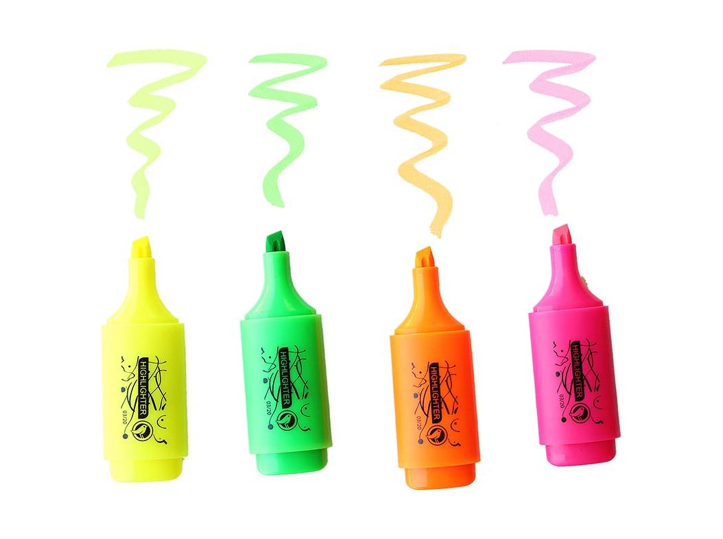 CONJUNTO DE 4 MINI SUBLINHADORES AUCHAN FLUORESCESTES