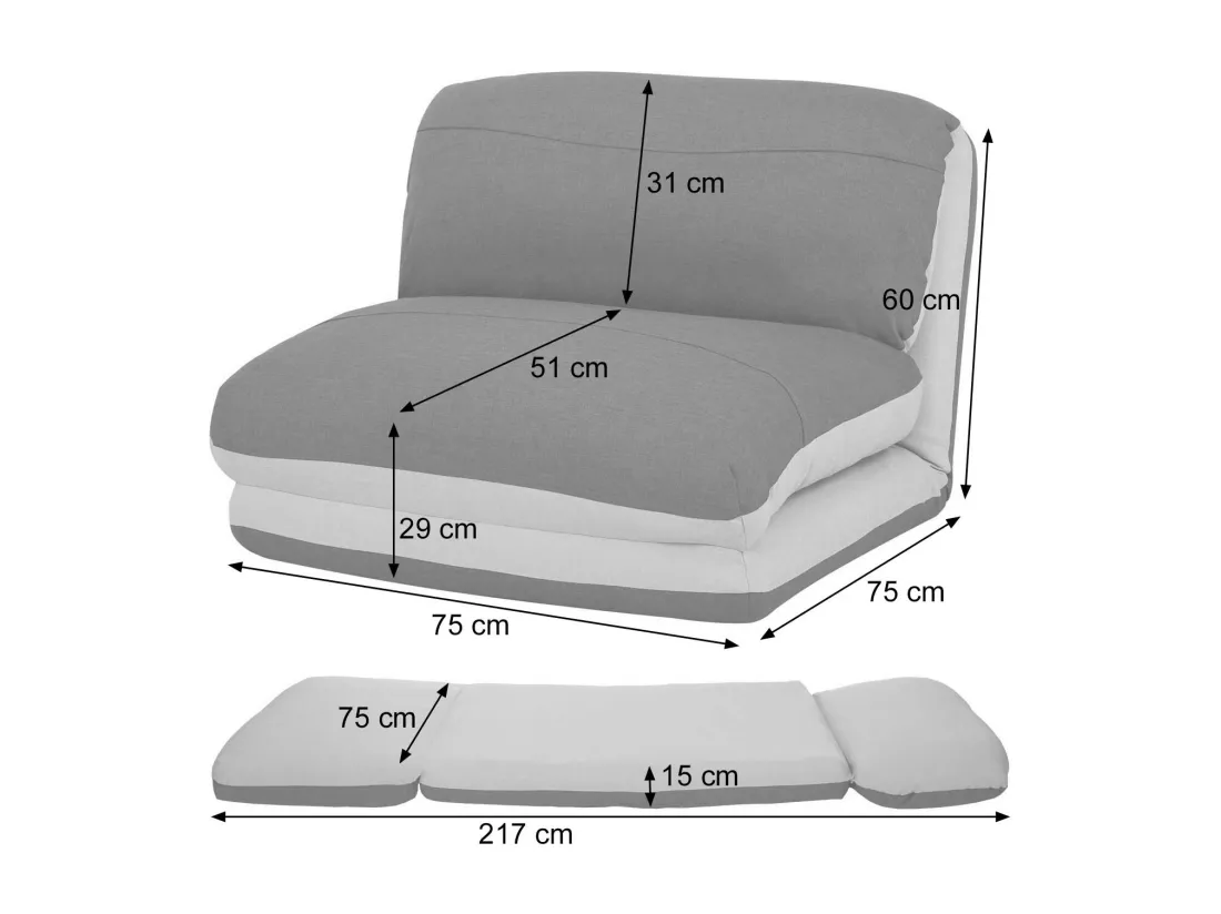 Fauteuil-lit MCW-E68, bordeaux