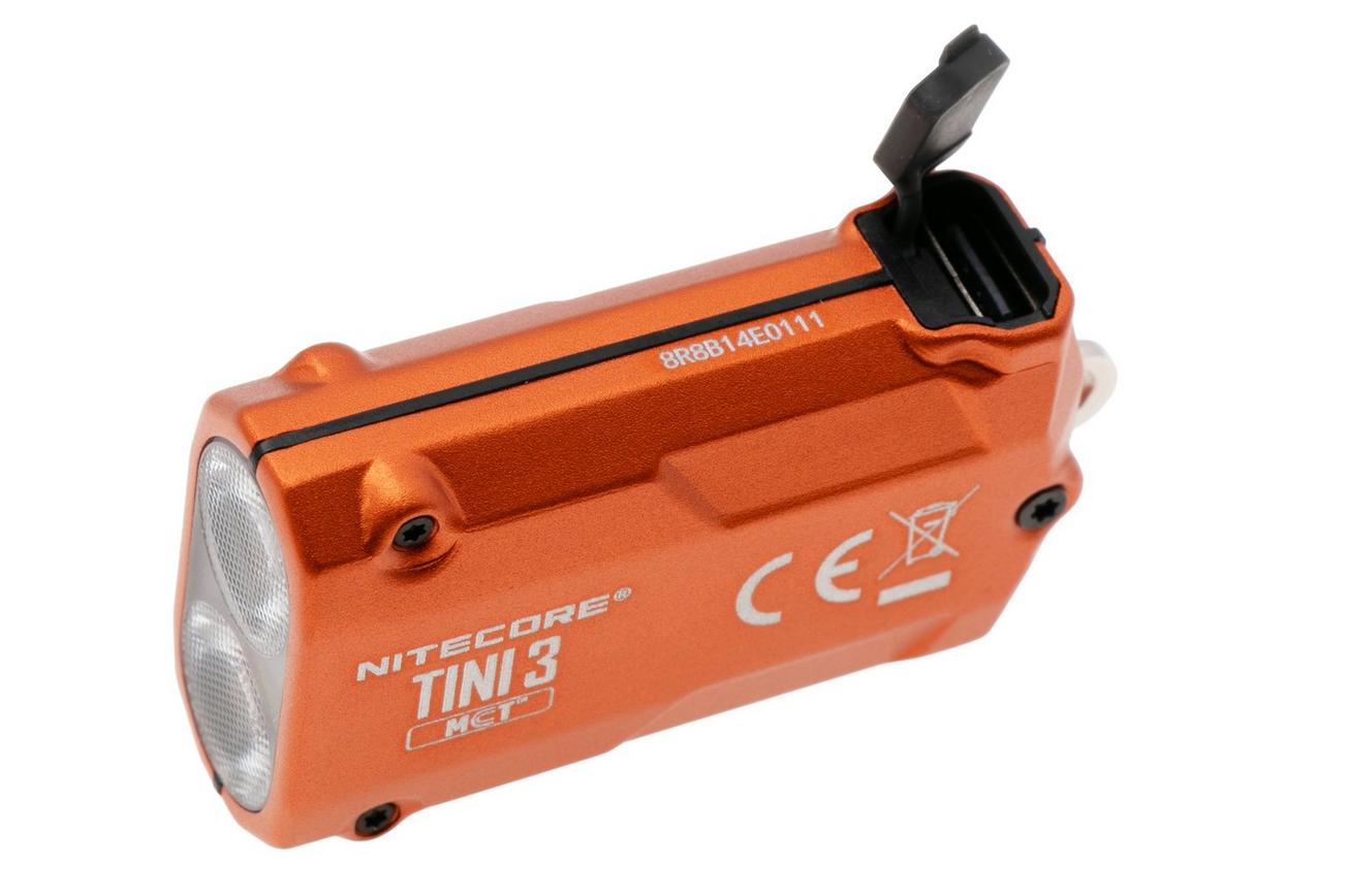 Nitecore TINI3 Alloy Orange, oplaadbare sleutelhangerzaklamp, 600 lumen