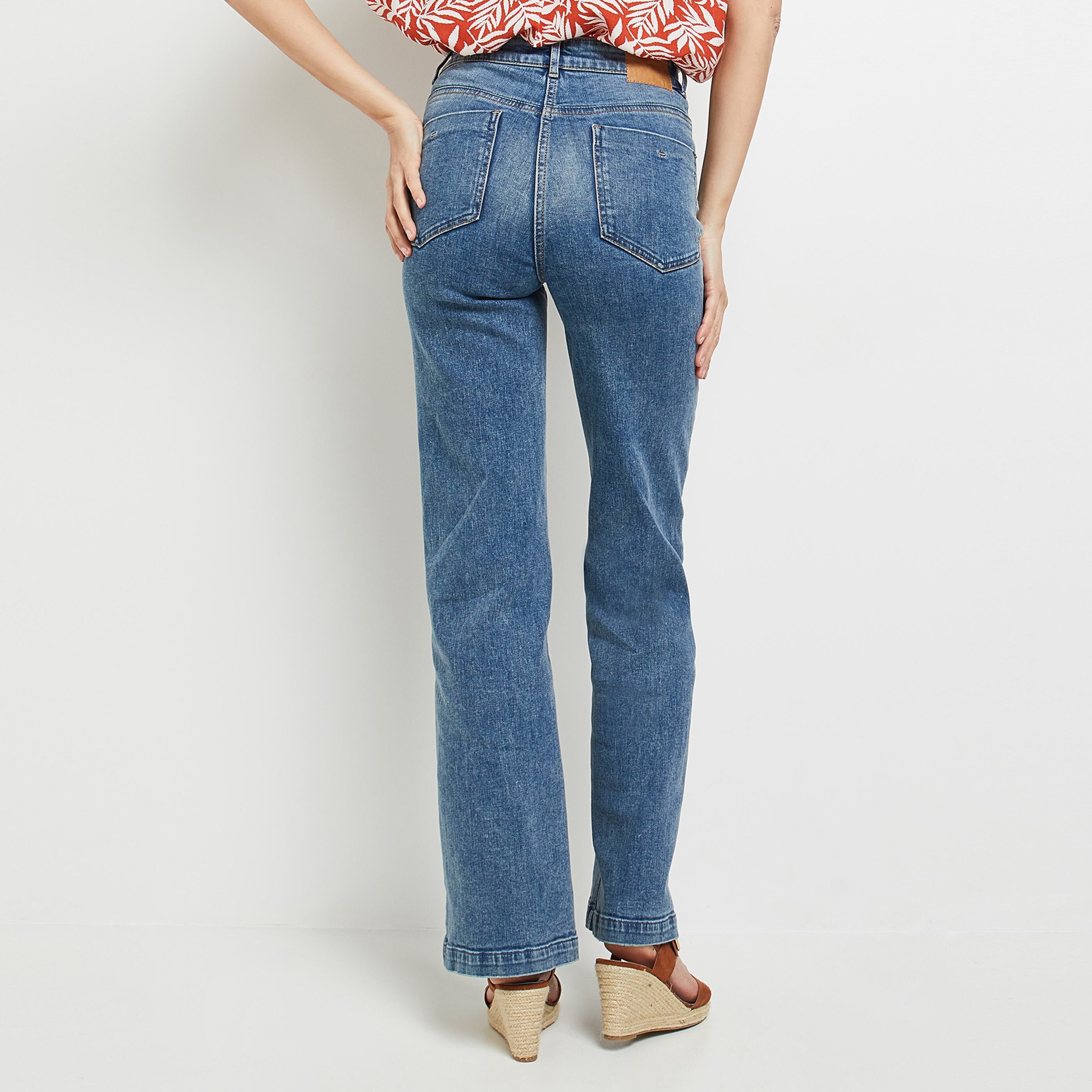 Jean large taille haute WOODSTOCK femme - STONE