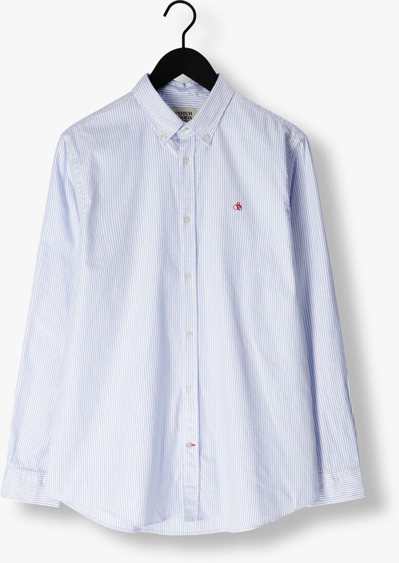 SCOTCH & SODA blauwe scotch & soda casual overhemd essential oxford stripe shirt