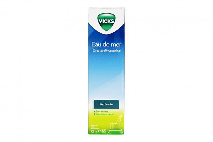 Eau de mer spray nasal hypertonique Nez bouché 100ml