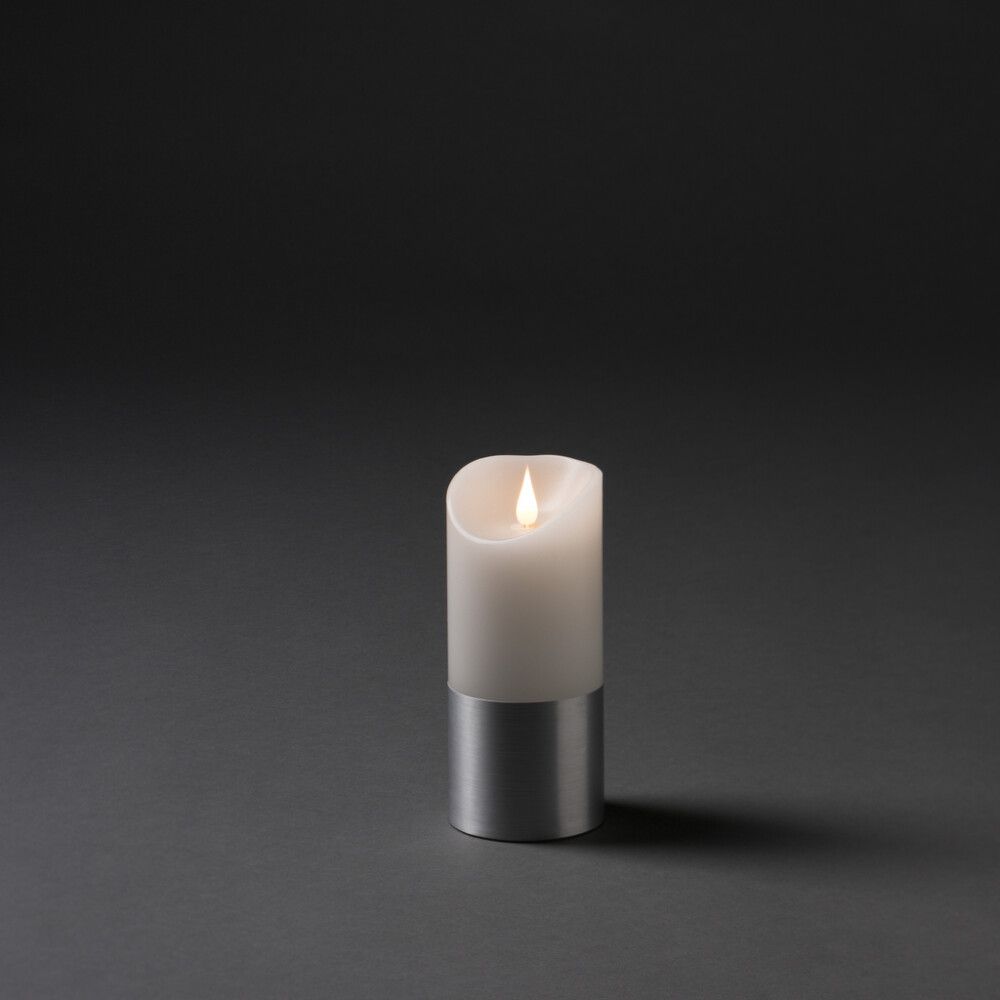 VOKSLYS KONSTSMIDE LED 7,5X17,5 CM HVIT/SØLV