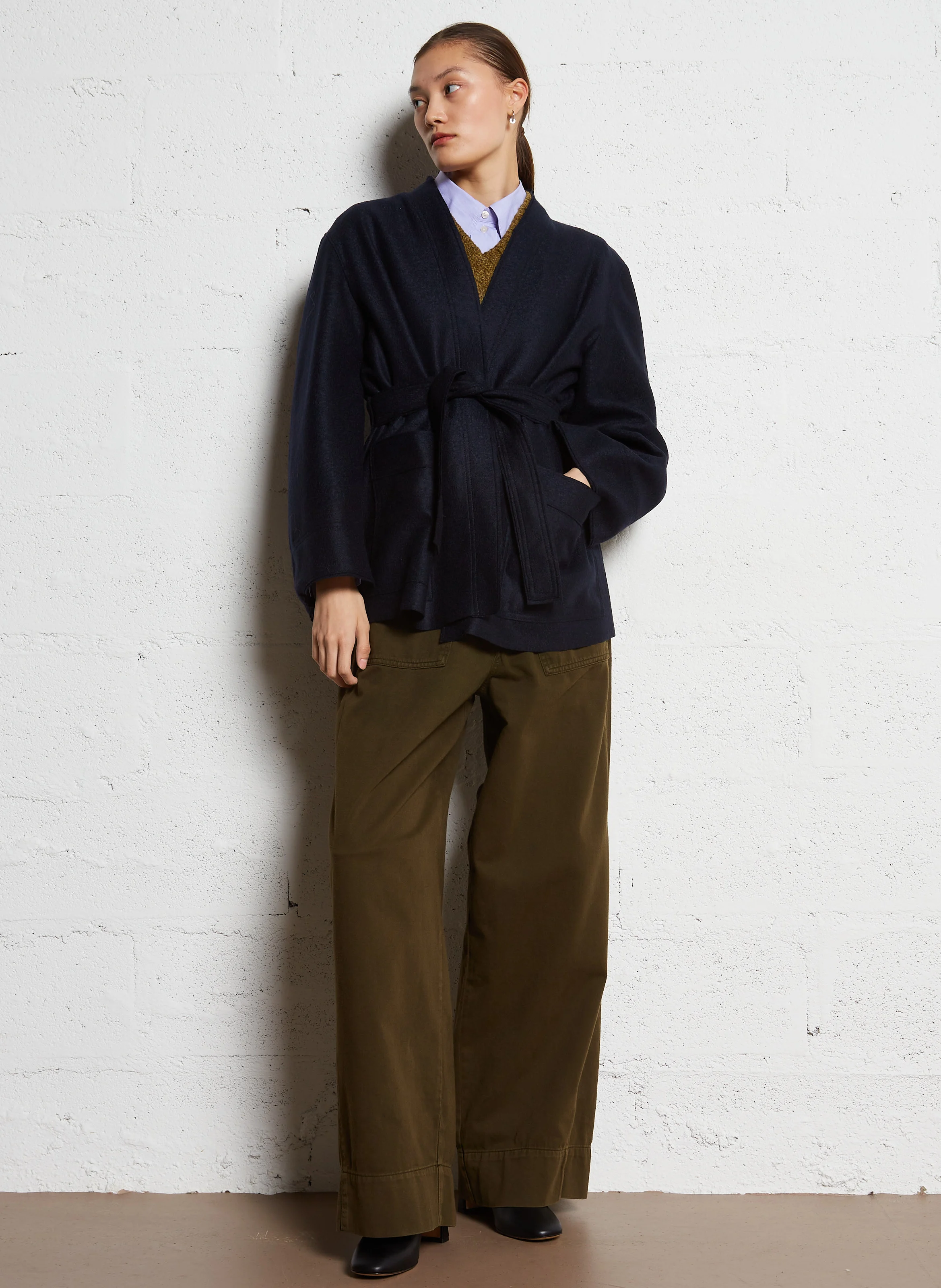 BALME - Kimono en laine vierge | Bleu