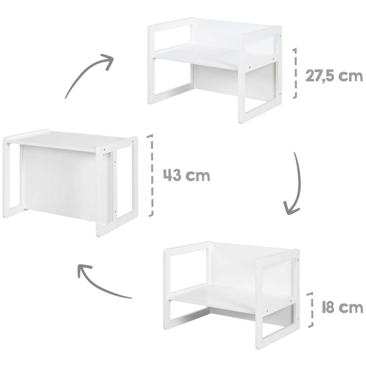 robaroba   Kindersitzgruppe 3in1 weiss