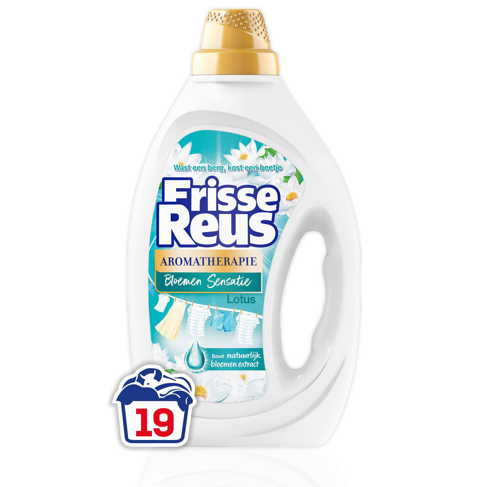Witte-Reus Gel Lotus - vloeibaar wasmiddel - Witte Was - voordeelverpakking - 6 x 19 wasbeurten - 114 wasbeurten