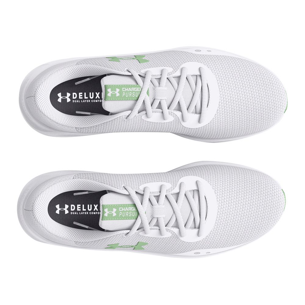 Under Armour UA CHARGED PURSUIT 3 TWIST - Chaussures running Femme white/white/aqua foam