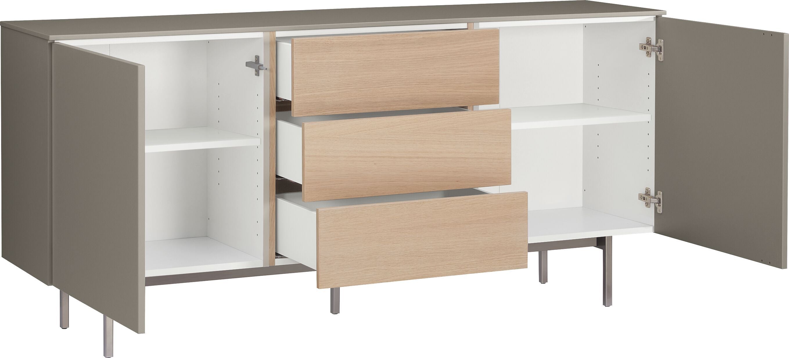 TILL Sideboard - Quarzgrau / B: 168.0 cm x T: 41.0 cm x H: 77.0 cm