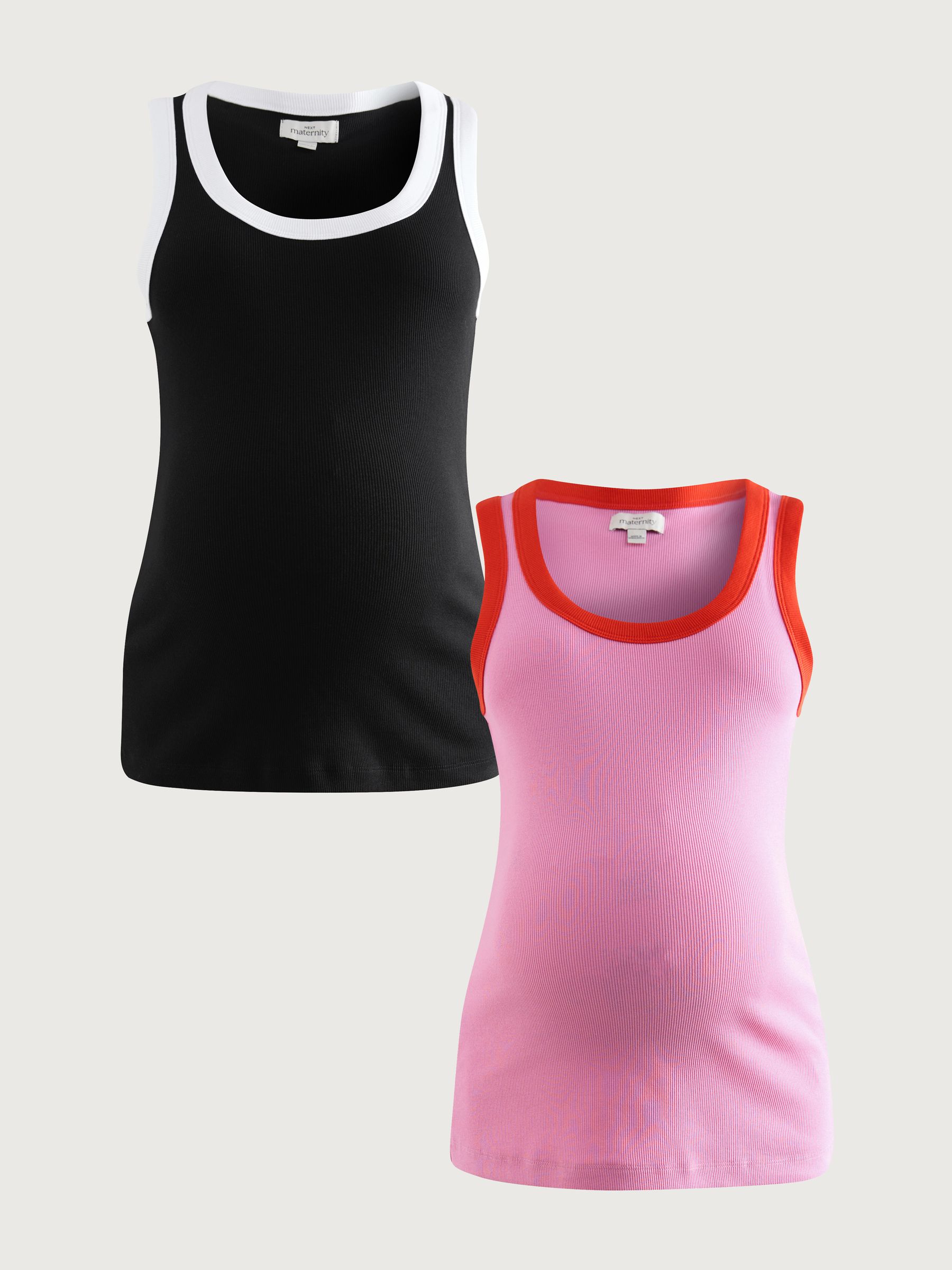 Zwart/roze - Set van 2 zwangerschapshemdjes