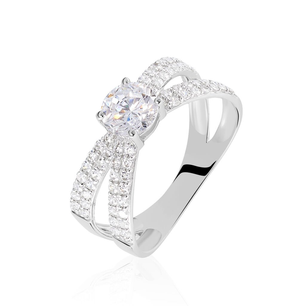 Bague Solitaire Arnalia Or Blanc Oxyde De Zirconium