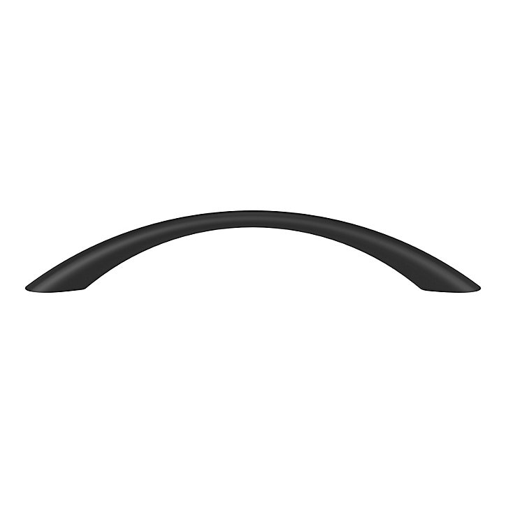 Poignée de meuble nœud GoodHome Primel mat noir l.160mm x l.9mm x H. 27mm entraxe 128mm
