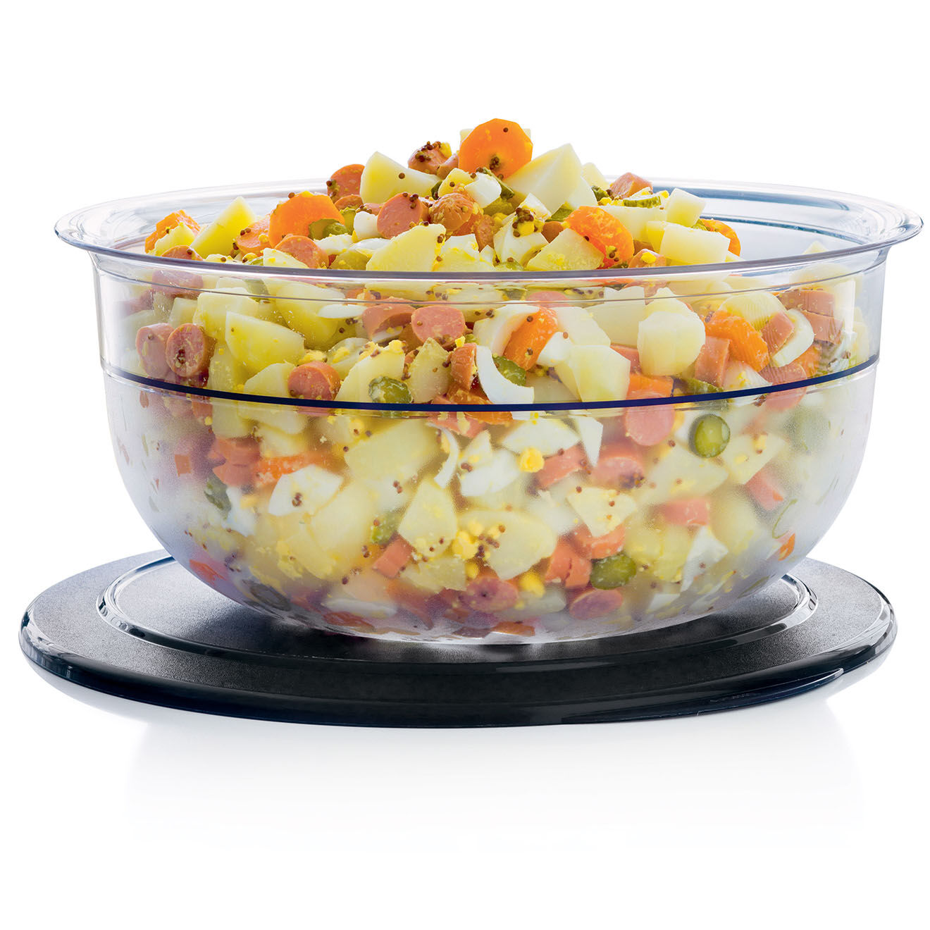 Tupperware Saladier avec couvercle transparent/couvercle noir - 6L