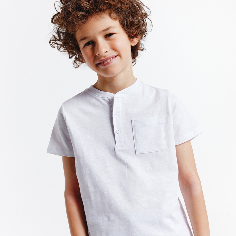 T-shirt tunisien uni blanc garçon