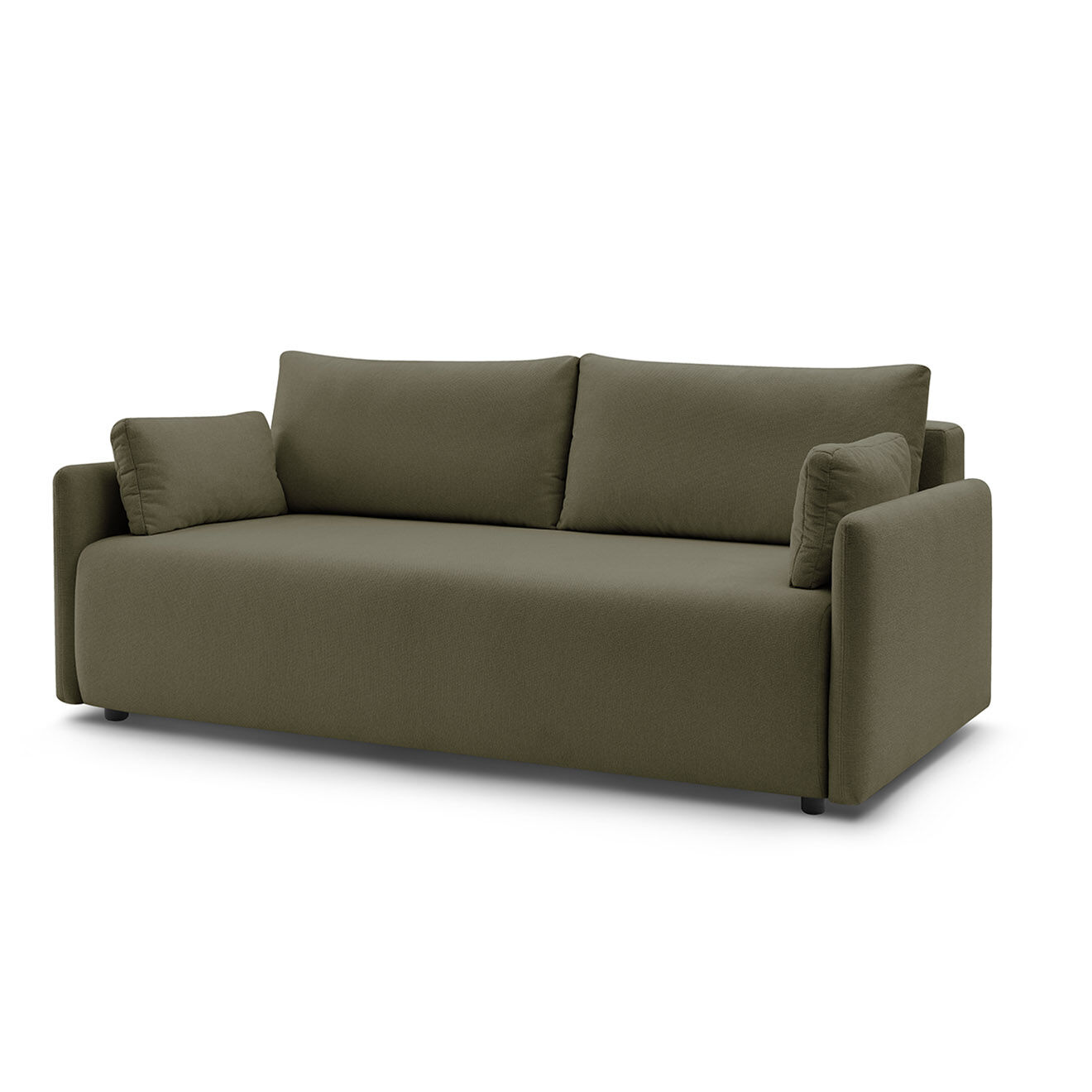 Bobochic Canapé droit convertible coffre marcel tissu lisse vert - 211x100x86 cm