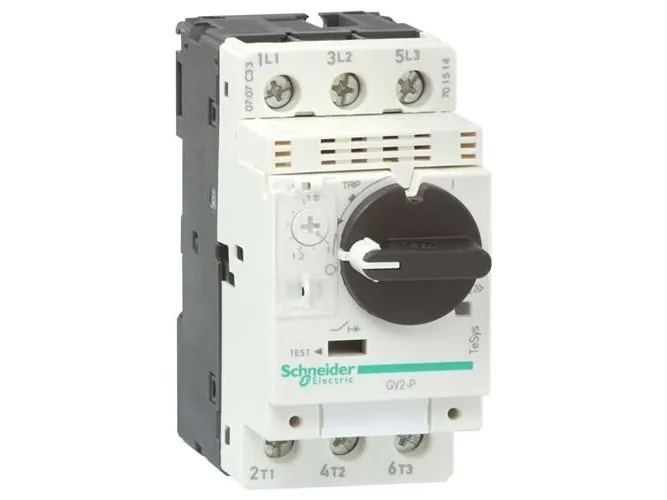 SCHNEIDER ELECTRIC Håndbetjent motorværn TypeGV2-P 3polet indstillingsområde 20-25A ved 400VAC Skrueklemme Højt kortslutningsniveau Drejegreb