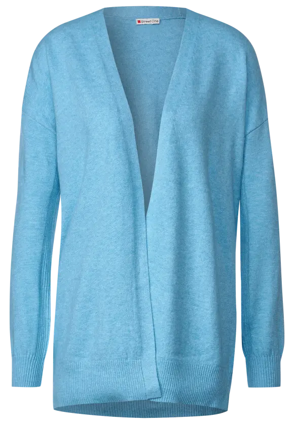 Offener Strickcardigan - light aquamarine blue mel.