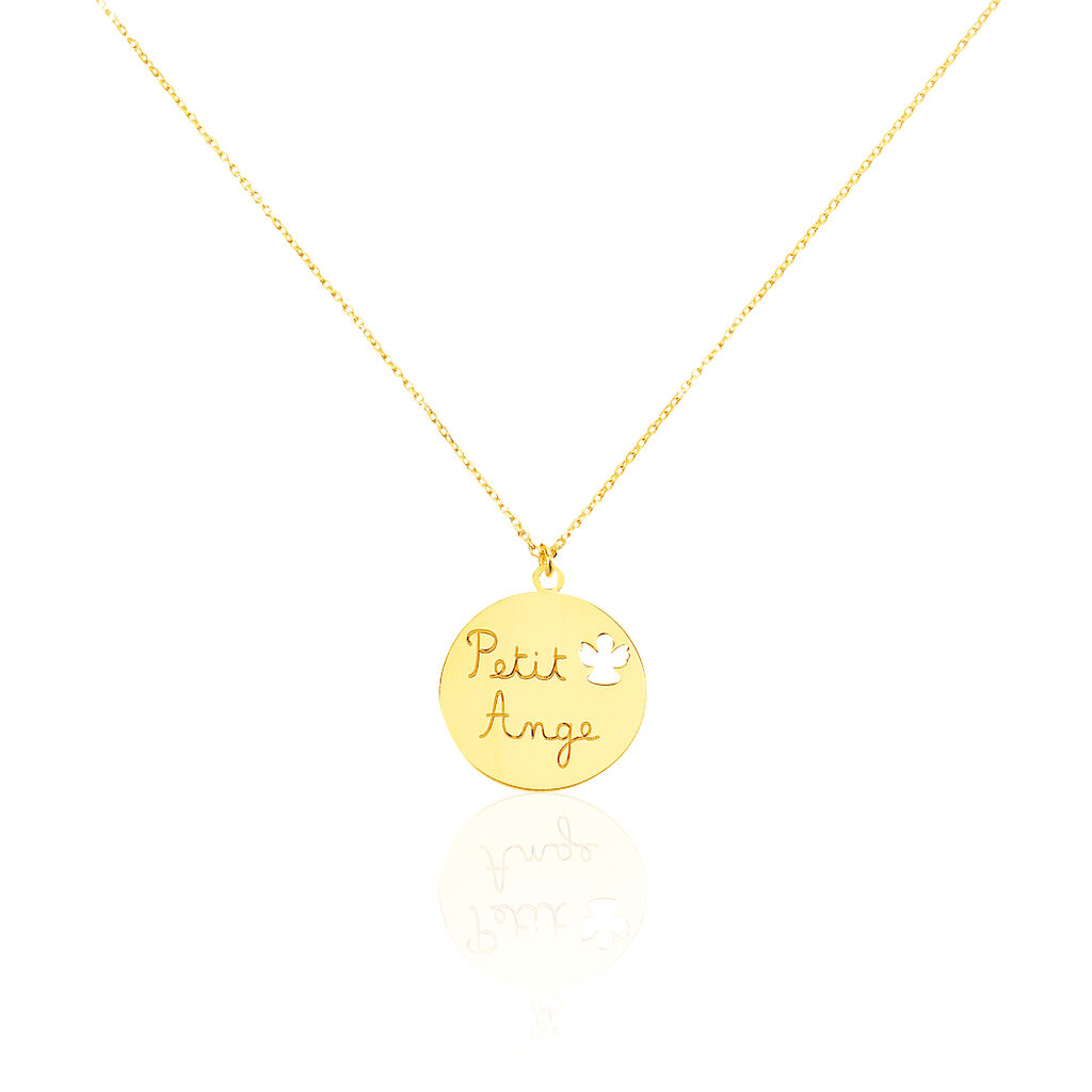 Collier Benedicte Message Or Jaune