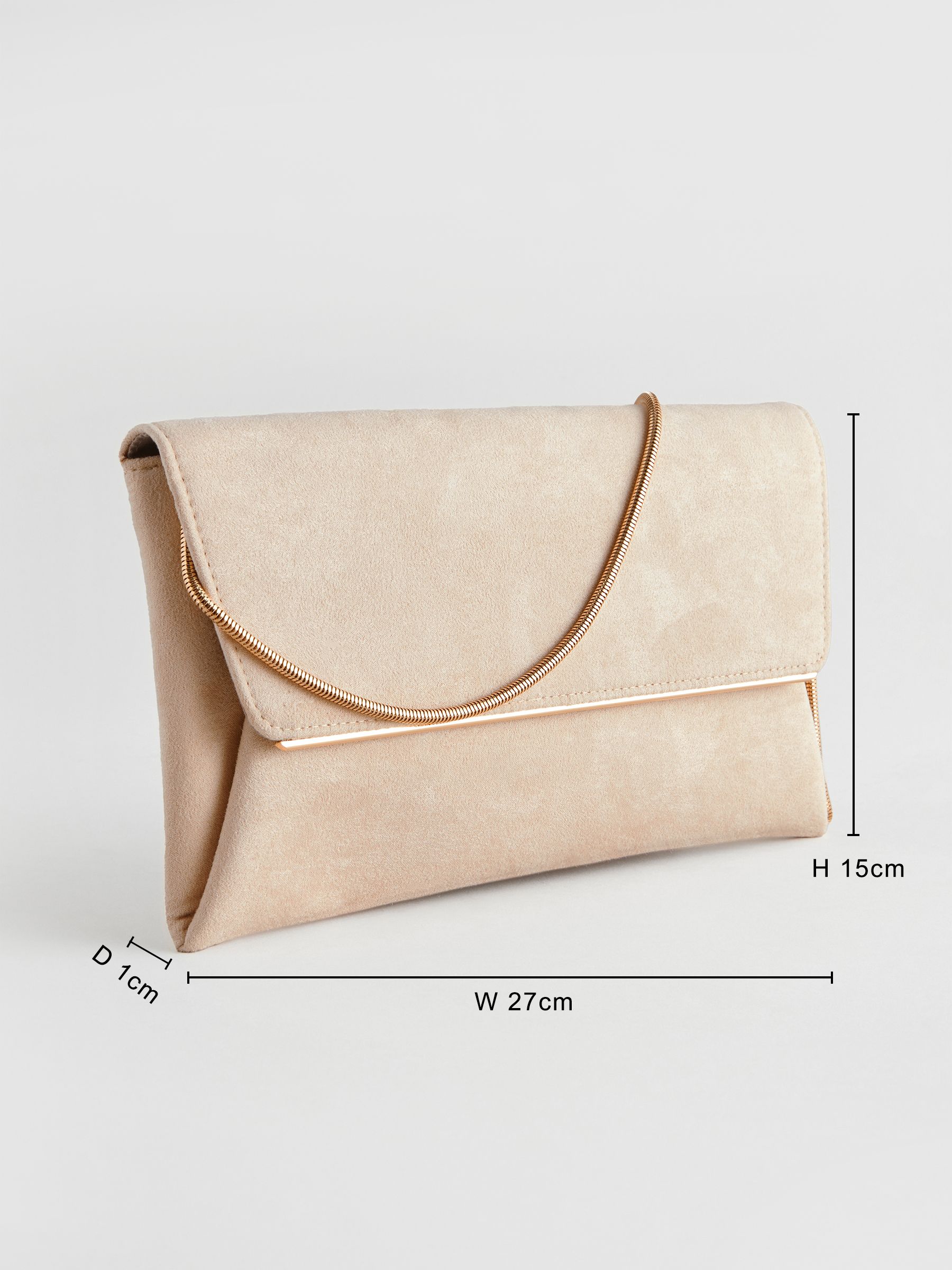 Licht beige - Clutch met afneembare ketting